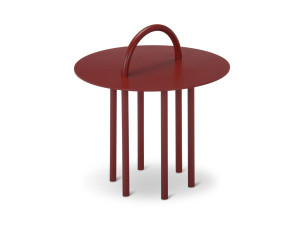 Круглый металлический журнальный столик