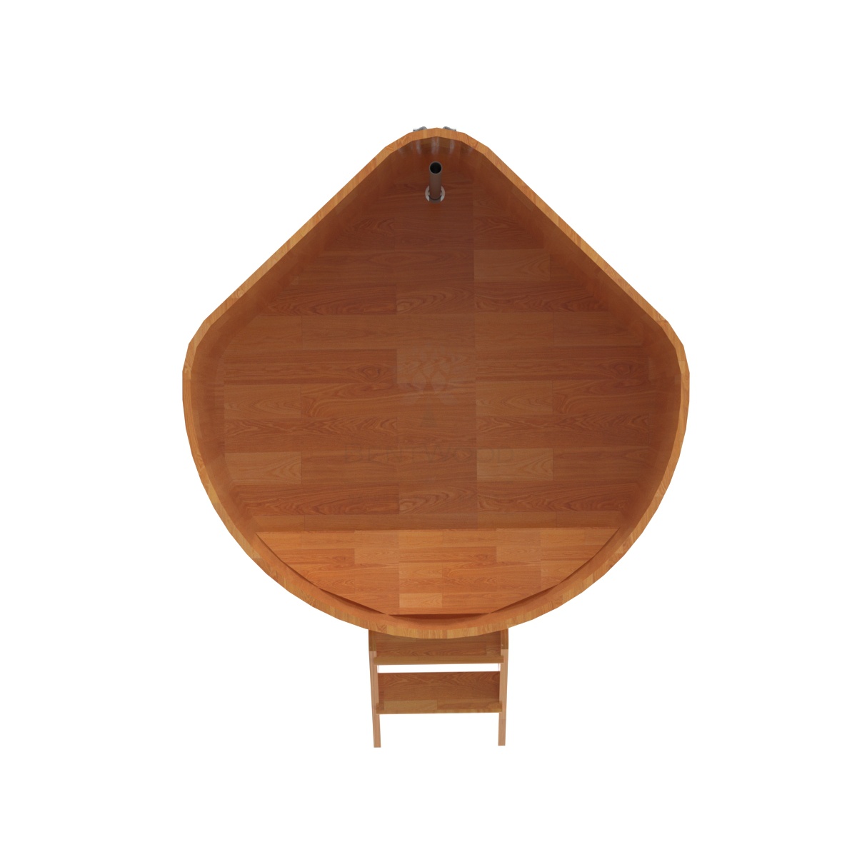 1582 Купель угловая из сращенных ламелей лиственницы 1,37х1,37х1,0 натуральная Alyarus  - Вид №5