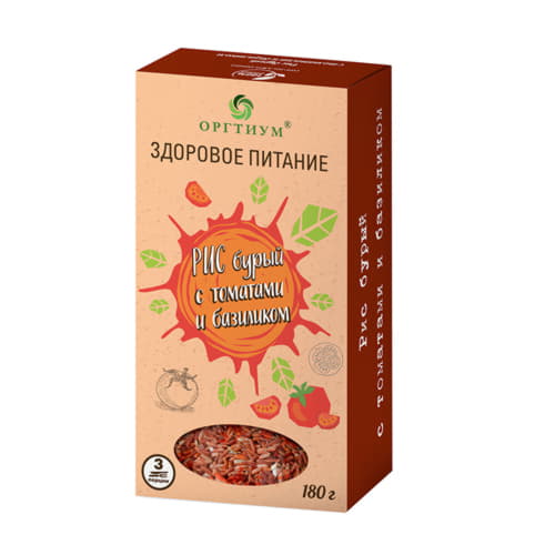 Рис бурый экологический с томатами и базиликом Оргтиум 180 г Santreyd 13545