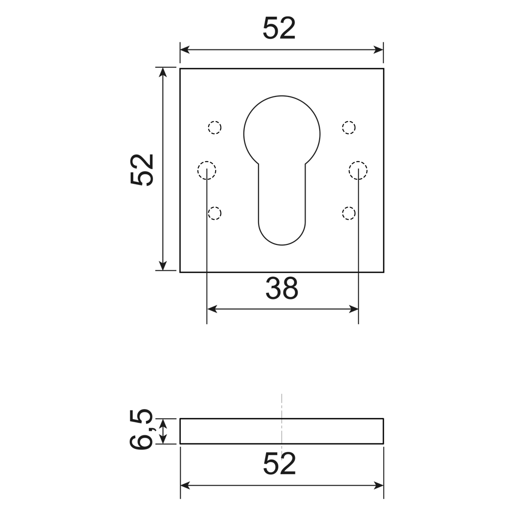 Накладка на замочную скважину Armex DP-C-30 52x52 мм цвет графит STLM-2129259 - Вид №4