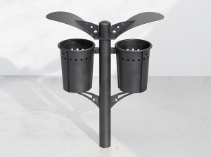 Открытый металлический подземный держатель для мусора