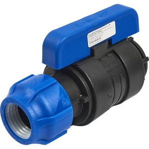 Кран шаровой прямой Valfex DN26 PN16 1"x32 ВР полипропилен ручка бабочка 83742594 STLM-2049952