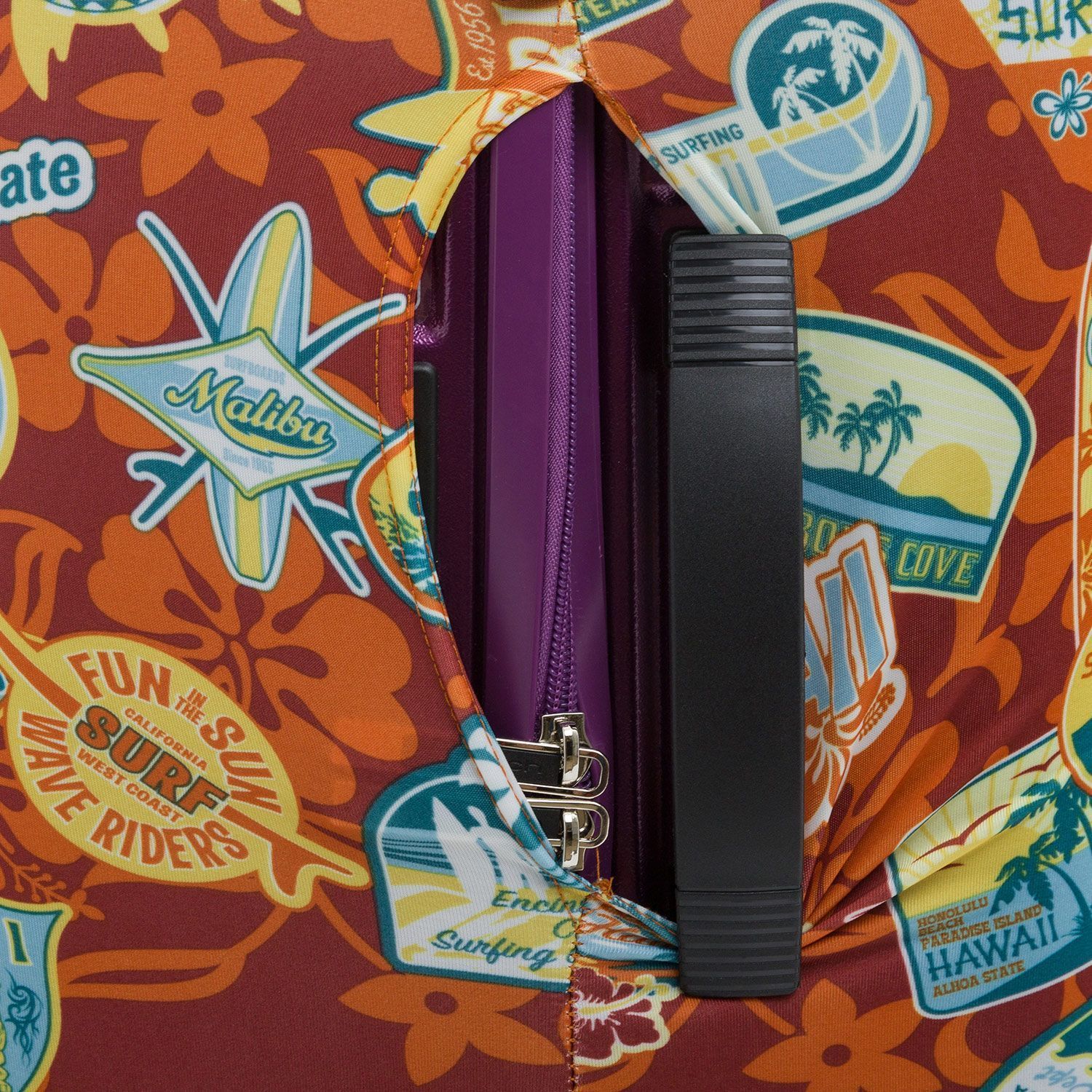 EBH678-L Чехол для чемодана большой EBH678 L Red Collage Eberhart  - Вид №2