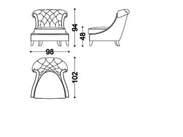 Кресло capitonné из ткани OPERA CONTEMPORARY Magda ARCH-00041789 - Вид №3