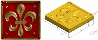 Металлическая плитка Lily 5*5 с эмалью 1645 Enameled kavarti Kavarti (Каварти) sun-id-328797