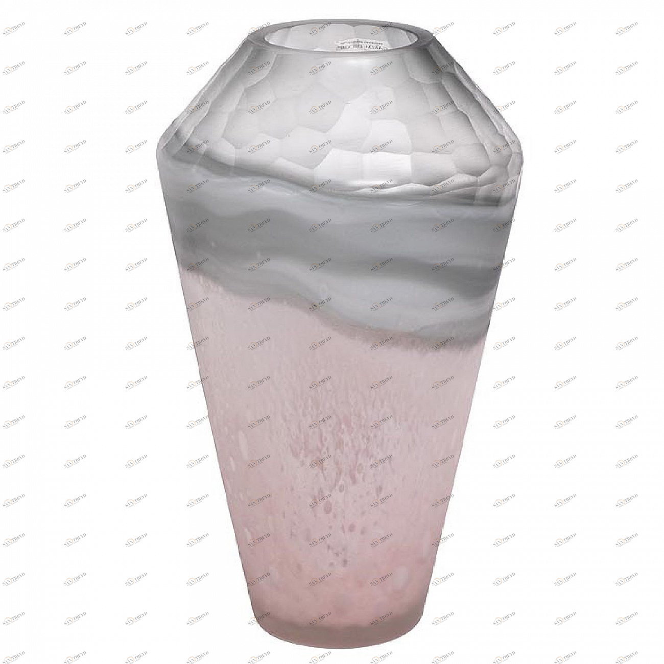 Ваза стеклянная серо-розовая "Салют 4" GARDA DECOR - 266939 Розовый 