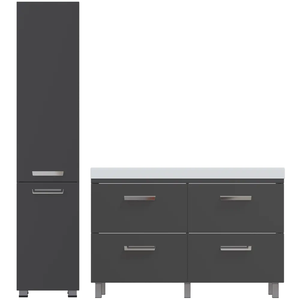 Тумба под раковину напольная Hilton 125 см цвет графит VIGO STLM-2106983 - Вид №3