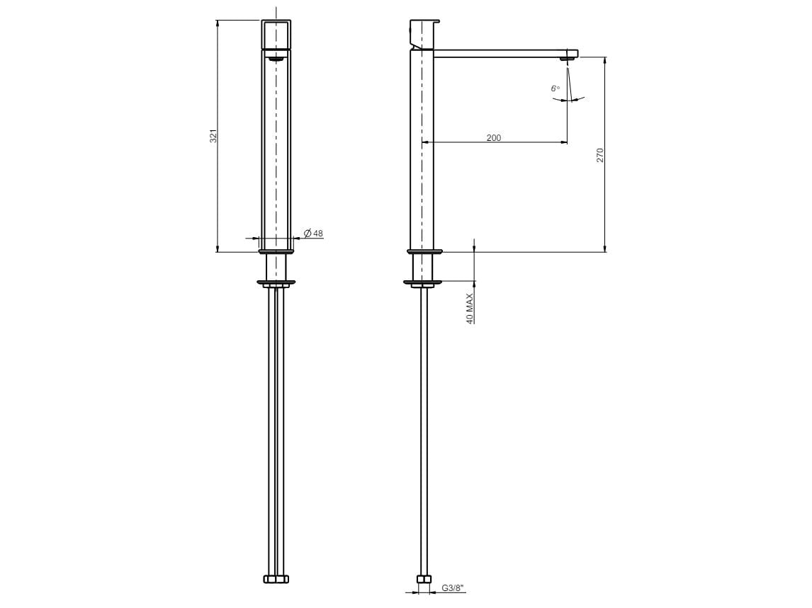 Смеситель для раковины из нержавеющей стали с одной ручкой Rubinetterie Frattini Borgia ARCH-00056493 - Вид №4