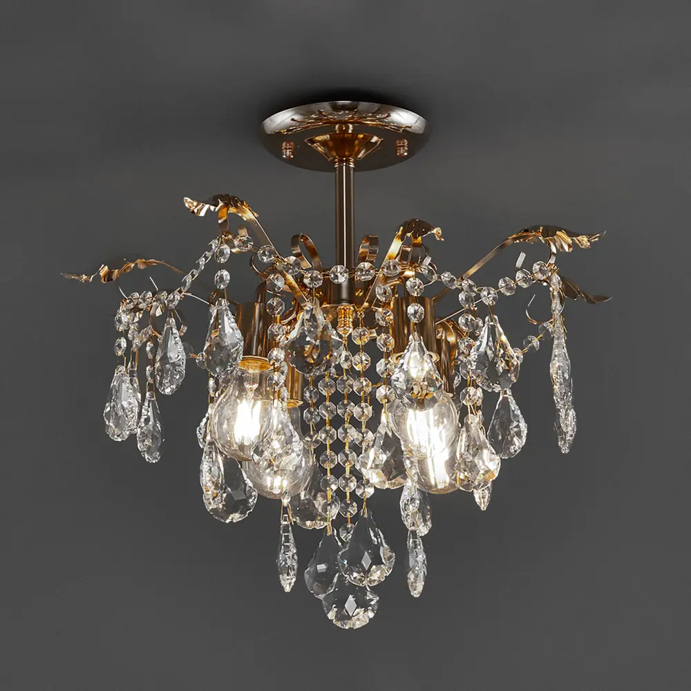 Люстра потолочная хрустальная Escada 1128/4, 4 лампы, 12 м², цвет золотистый STLM-2122339 - Вид №1