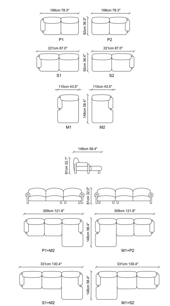 Модульный тканевый диван с полуостровом NDESIGN Ezora ARCH-00036944 - Вид №3