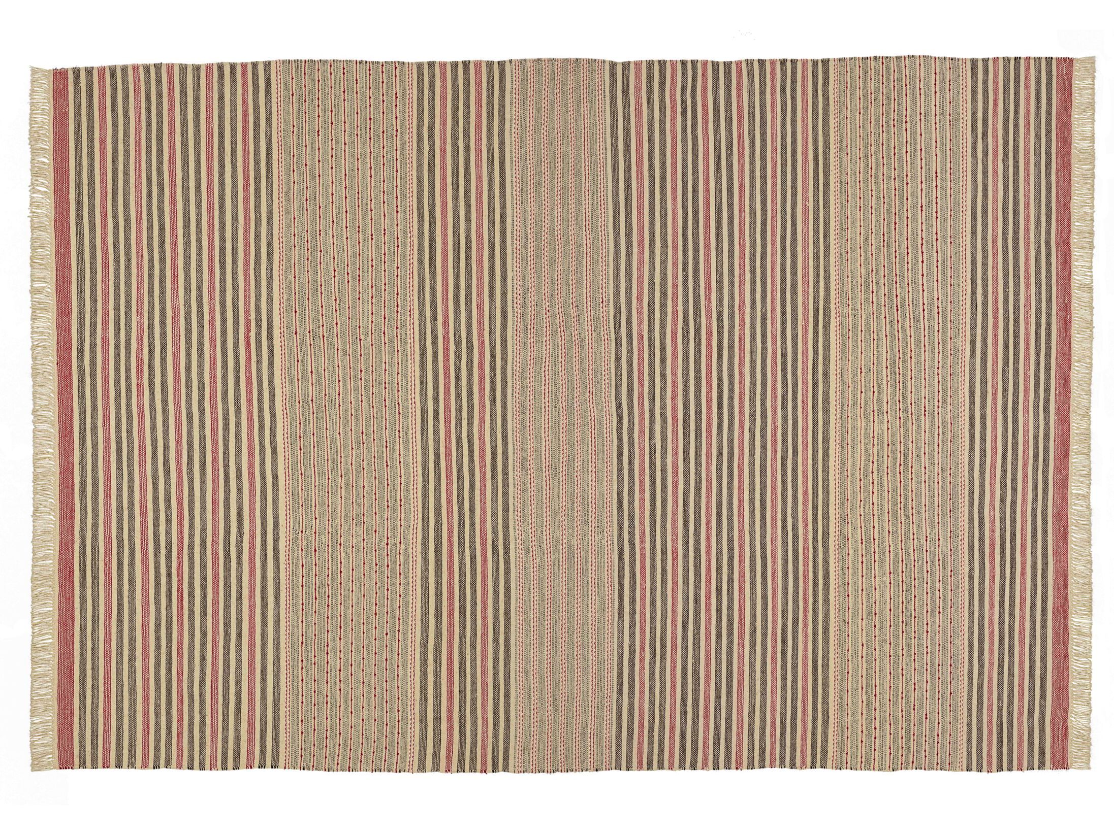 Полосатый шерстяной ковер ручной работы Eugenia Pinna плетение ARCH-00039505
