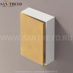 LIFT Модульный шкаф 60 см с левой дверью на доводчиках. Модули могут располагаться горизонтально и вертикально. Отделка: белая краска и натуральная кожа. AMOB051NALZSX