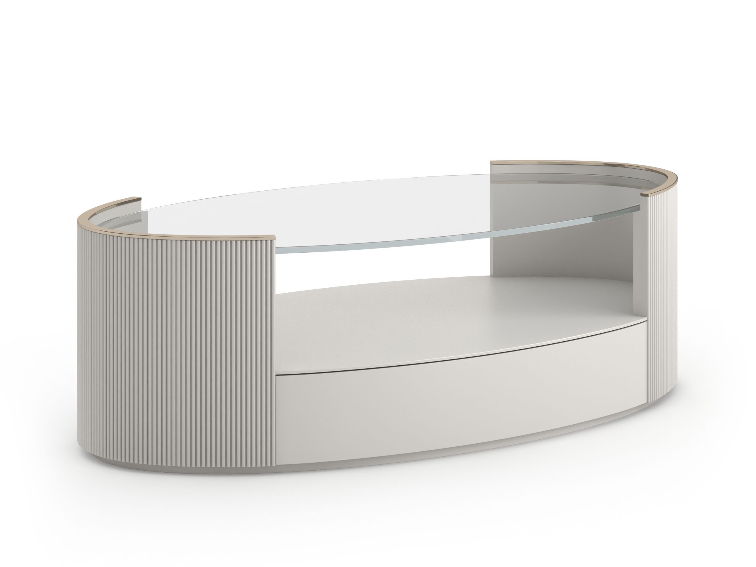 Стеклянный овальный журнальный столик Caracole Love ARCH-00029044 - Вид №4