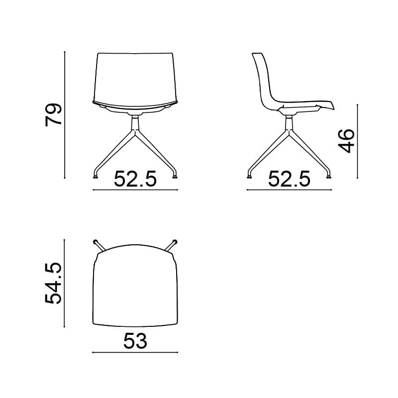Кожаный стул на окуне Arper Catifa 53 ARCH-00041008 - Вид №2