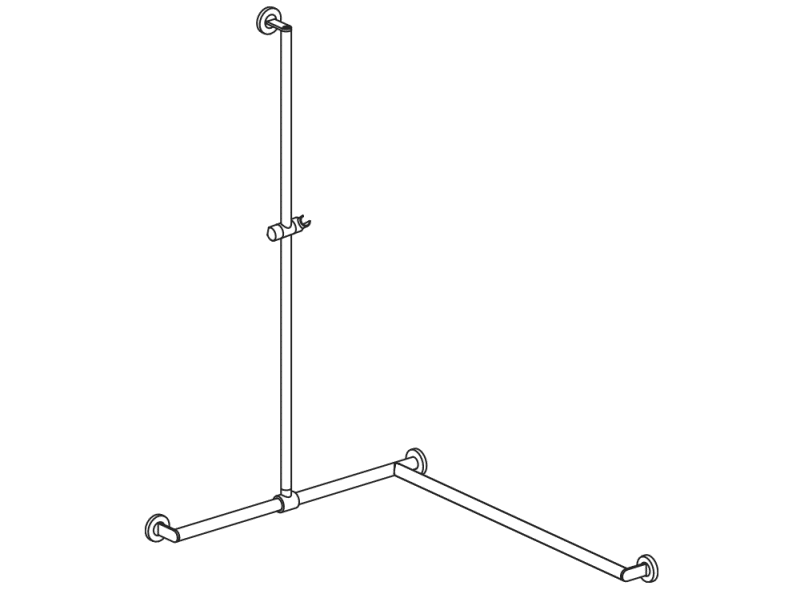 900.35.33660 Поручень для душа с выдвижным держателем для душа HEWI Greifen  - Вид №5