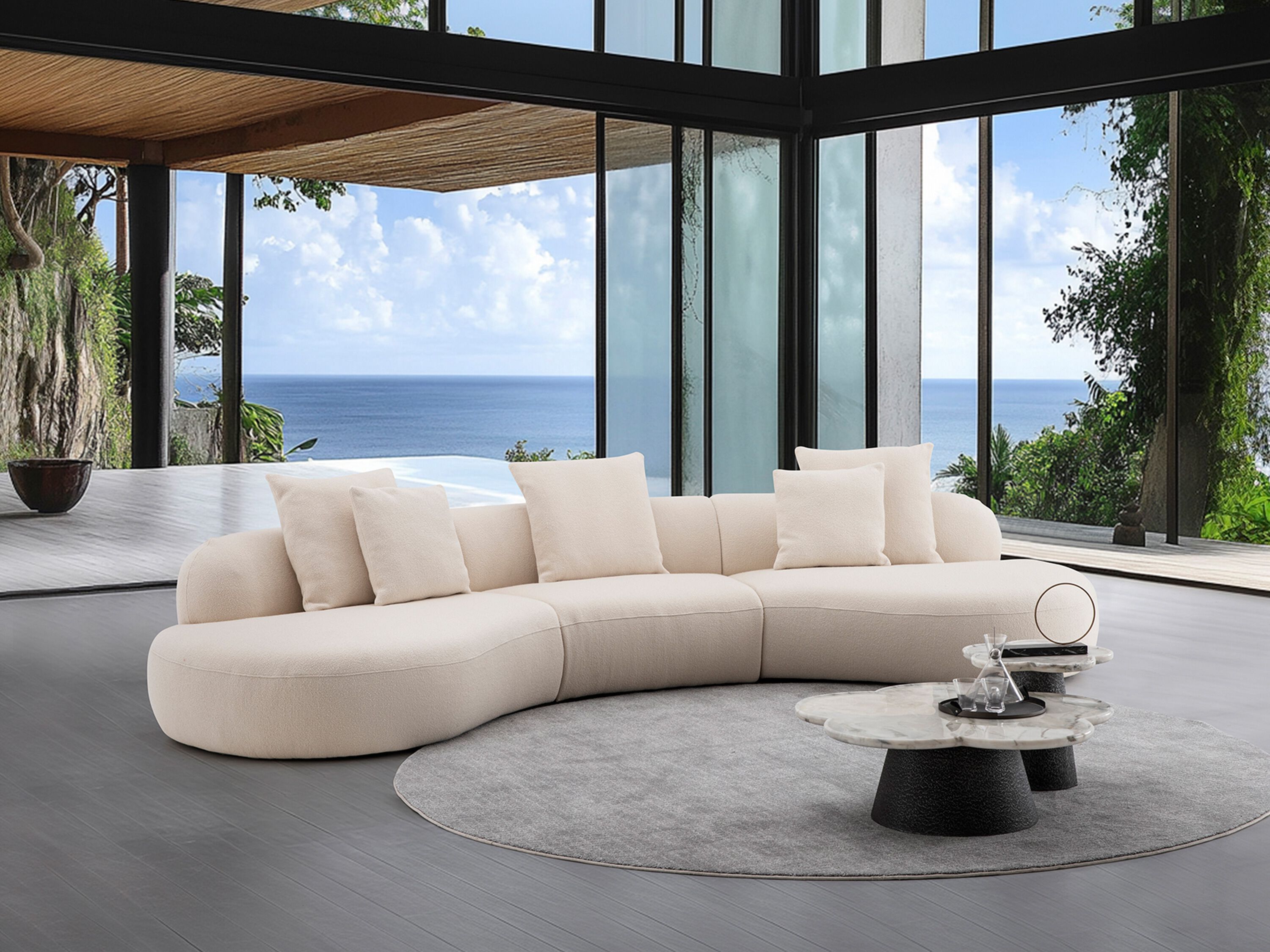 Модульный изогнутый диван из ткани CAMPO DE' FIORI CHILI ARCH-00079544 - Вид №16