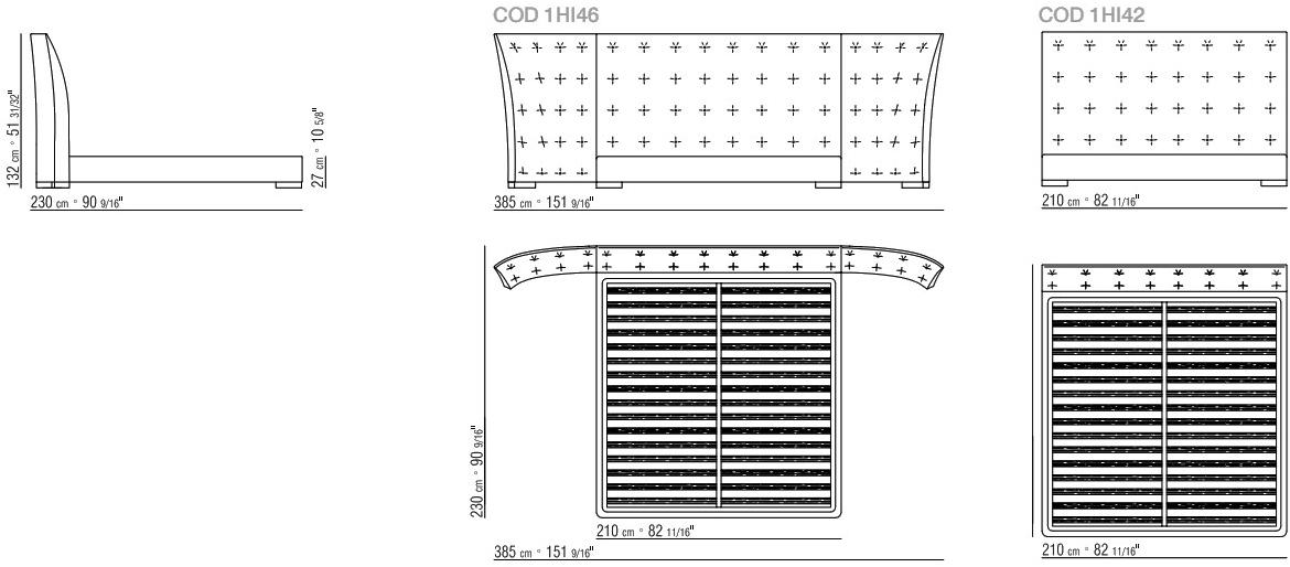 Flexform Кровать с изголовьем капитоне Caress sun-id-1505200 - Вид №3