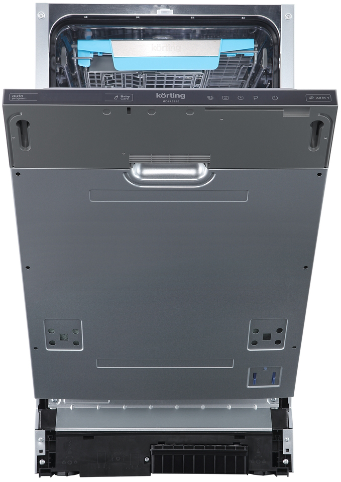 KDI 45980 Встраиваемые посудомоечные машины / полновстр., 45 см, 10 компл., третья корзина для столовых приборов, а++/a/a, электронное сенсорное управление touch control, цифровой led дисплей белого цвета cold white, 8 программ, автоматическая программа Santreyd 