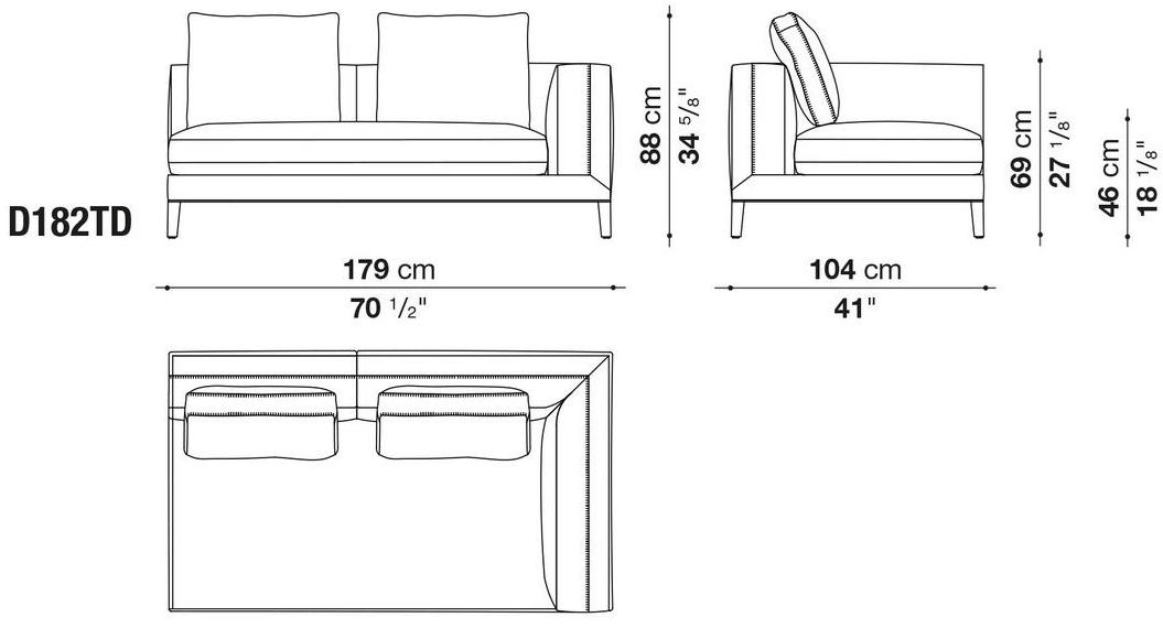 Maxalto Модульный угловой диван из ткани Dives sun-id-1407259 - Вид №7