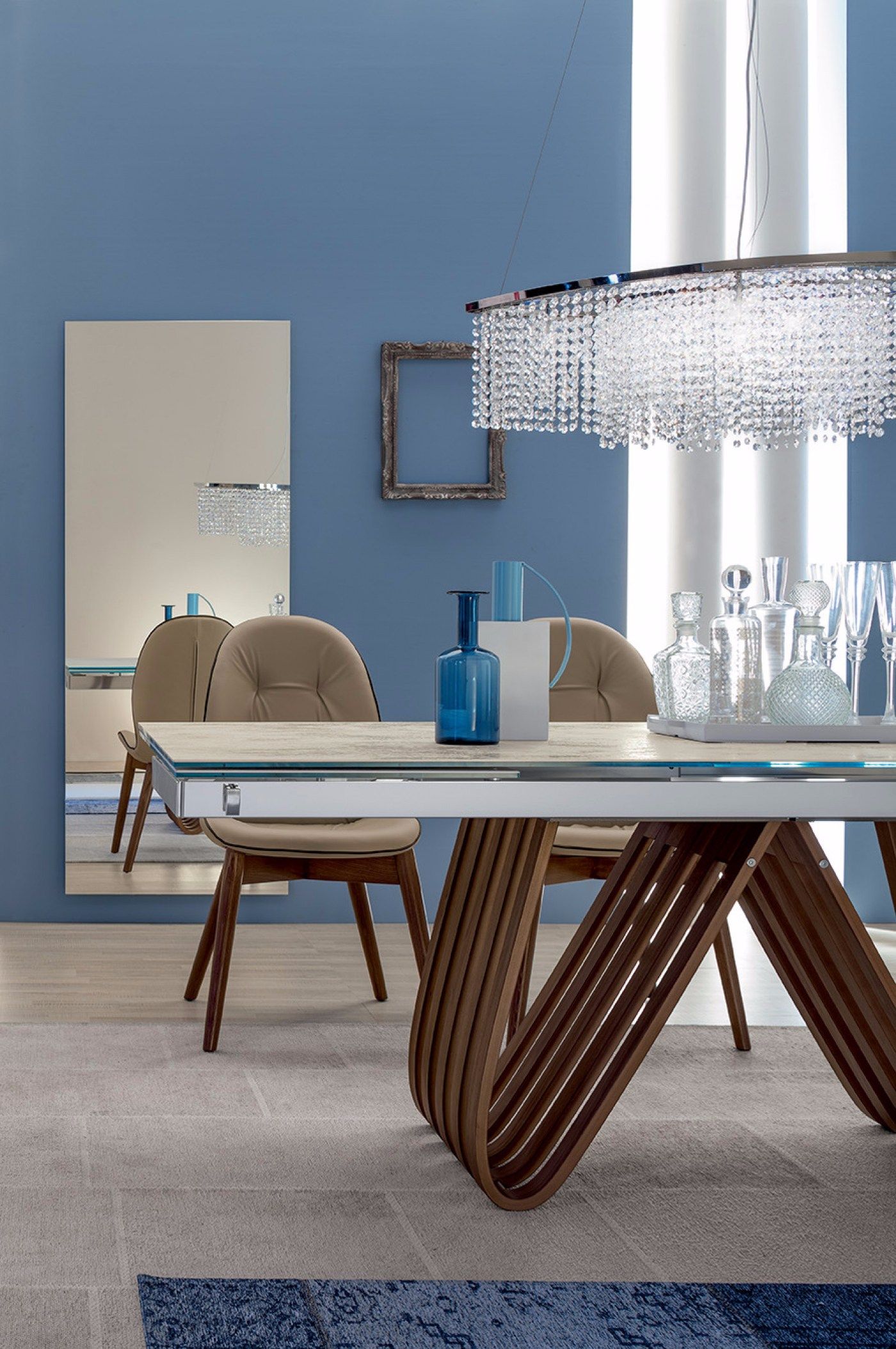 Прямоугольный стол для гостиной из дерева и стекла Tonin Casa Арфа ARCH-00045668 - Вид №1