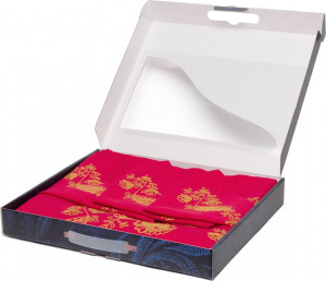 10659144 Торжокские золотошвеи Набор из скатерти и 12 салфеток "Праздник" , рисунок 167, красный Лён