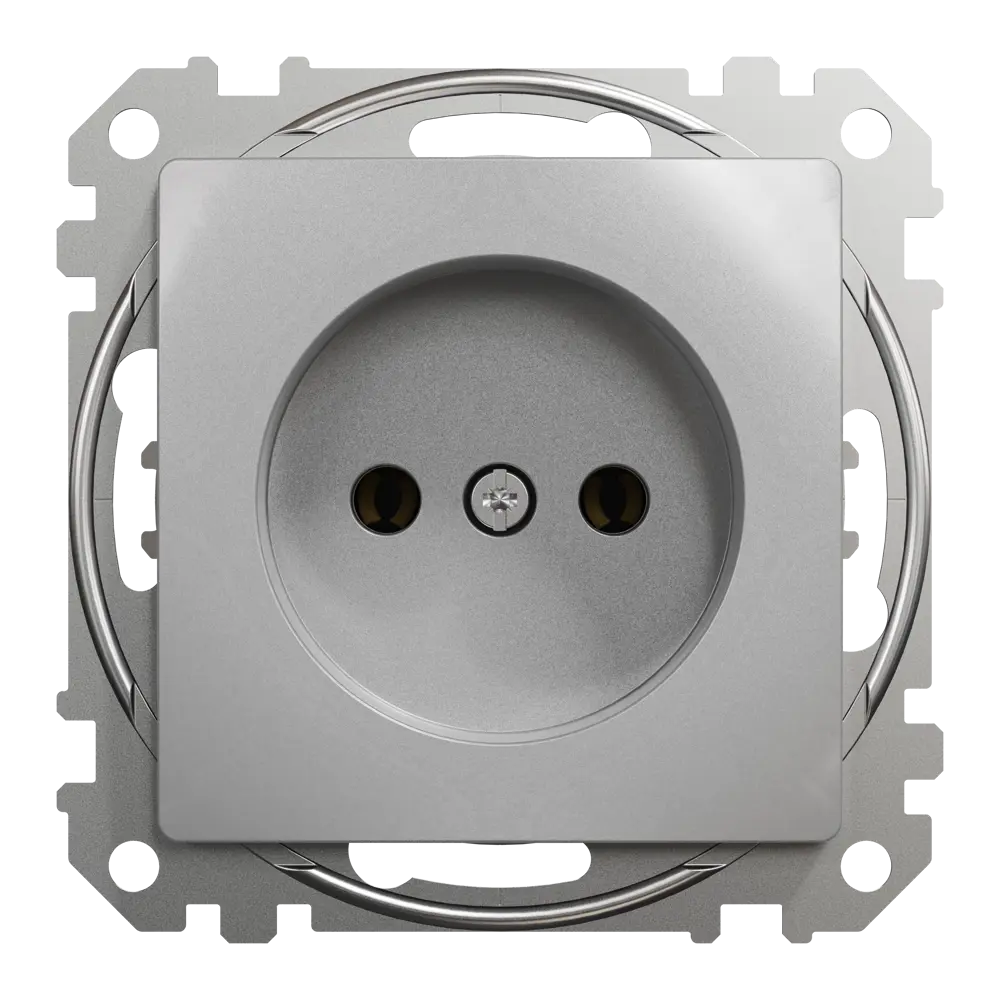Розетка встраиваемая Systeme Electric Sedna Design  без заземления, цвет алюминий STLM-2023075