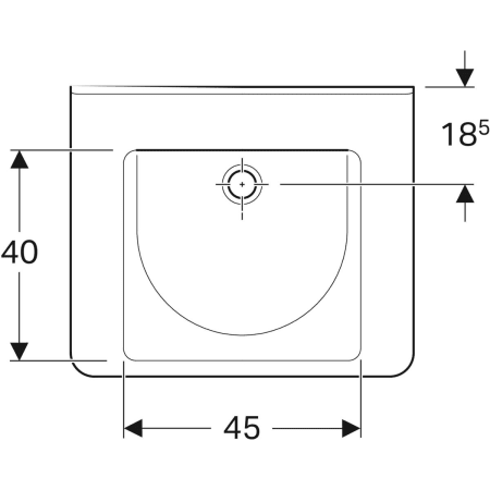 128575000 Раковина Geberit Renova Comfort Square, безбарьерная Geberit  - Вид №24