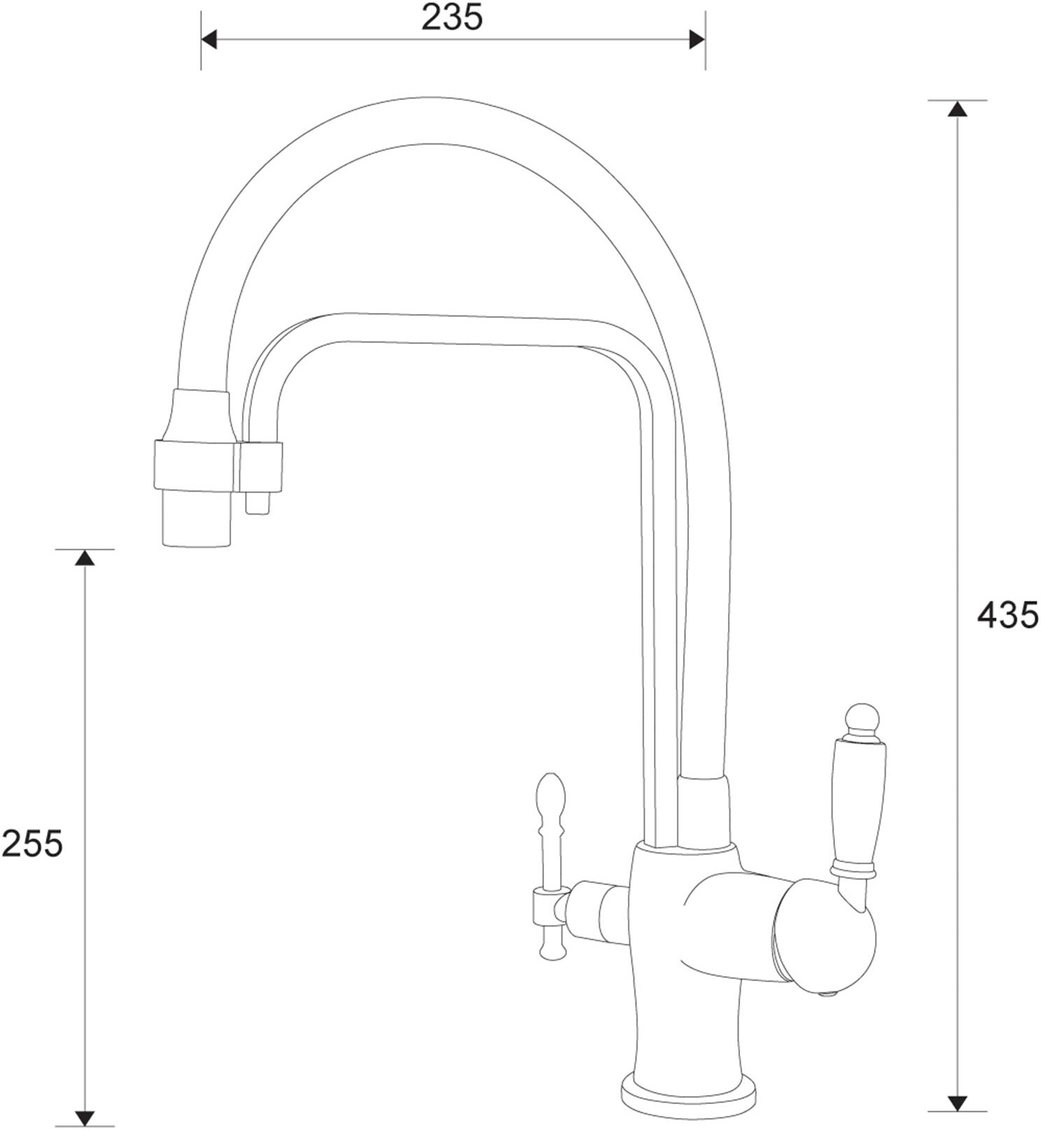 Смеситель ZorG Sanitary ZR 342-8 YF для кухонной мойки, хром - Вид №1