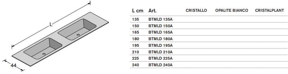 ARTELINEA Подвесная тумба под умывальник из хрусталя с ящиками  Al 351b / al 354b  - Вид №11