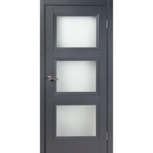 Комплект двери Трилло со стеклом 90x200 см Hardflex цвет грей легно без доборов