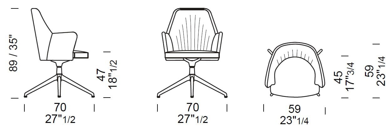Кожаный поворотный операционный стул с подлокотниками Borzalino Bob ARCH-00119494 - Вид №10