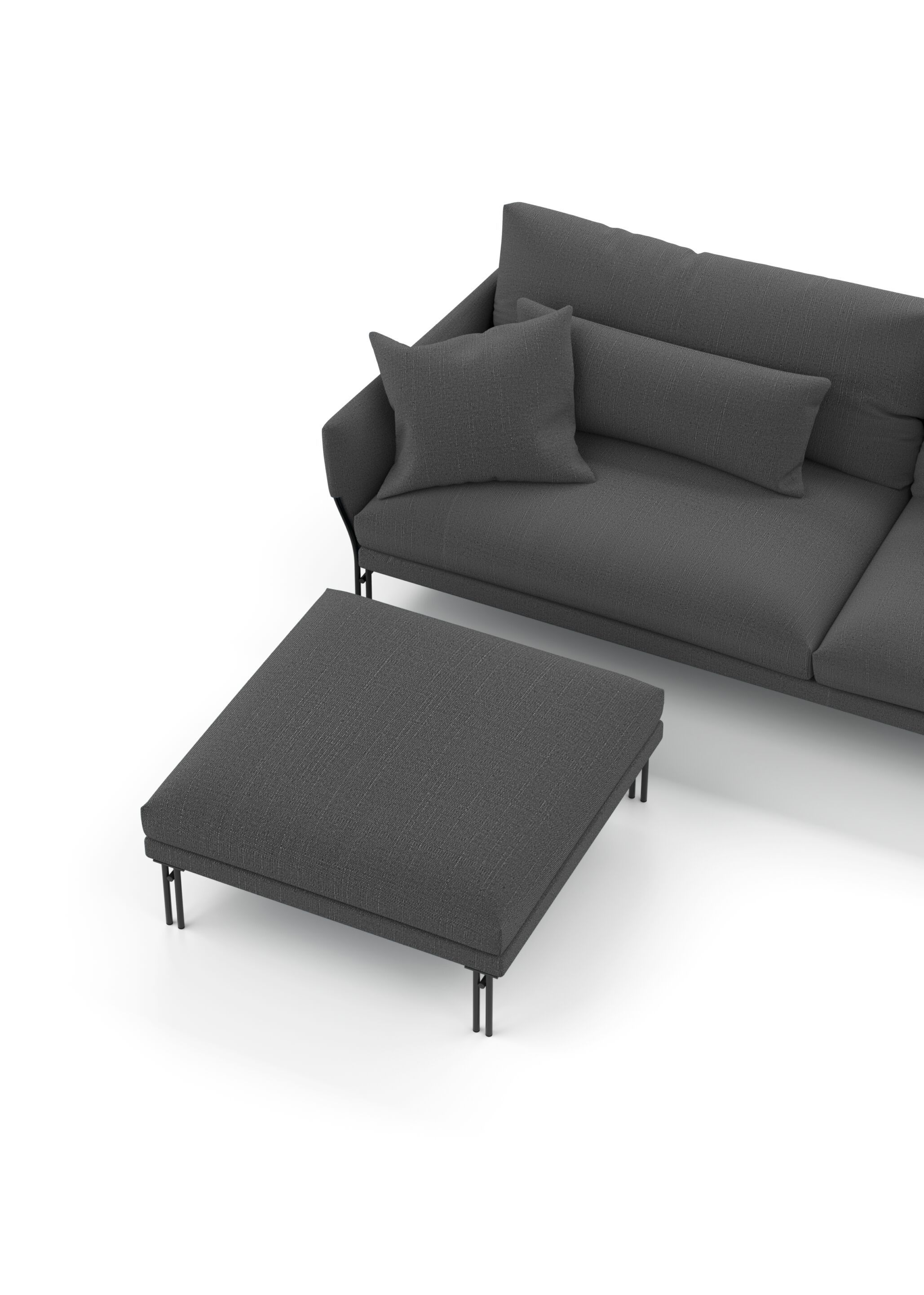 Квадратный пуф из ткани Omelette Editions Majestic ARCH-00071895 - Вид №3