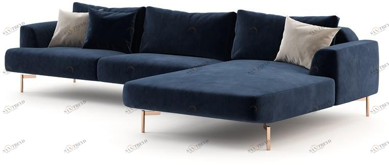 Domkapa Бархатный диван с шезлонгом  Dki9.1 