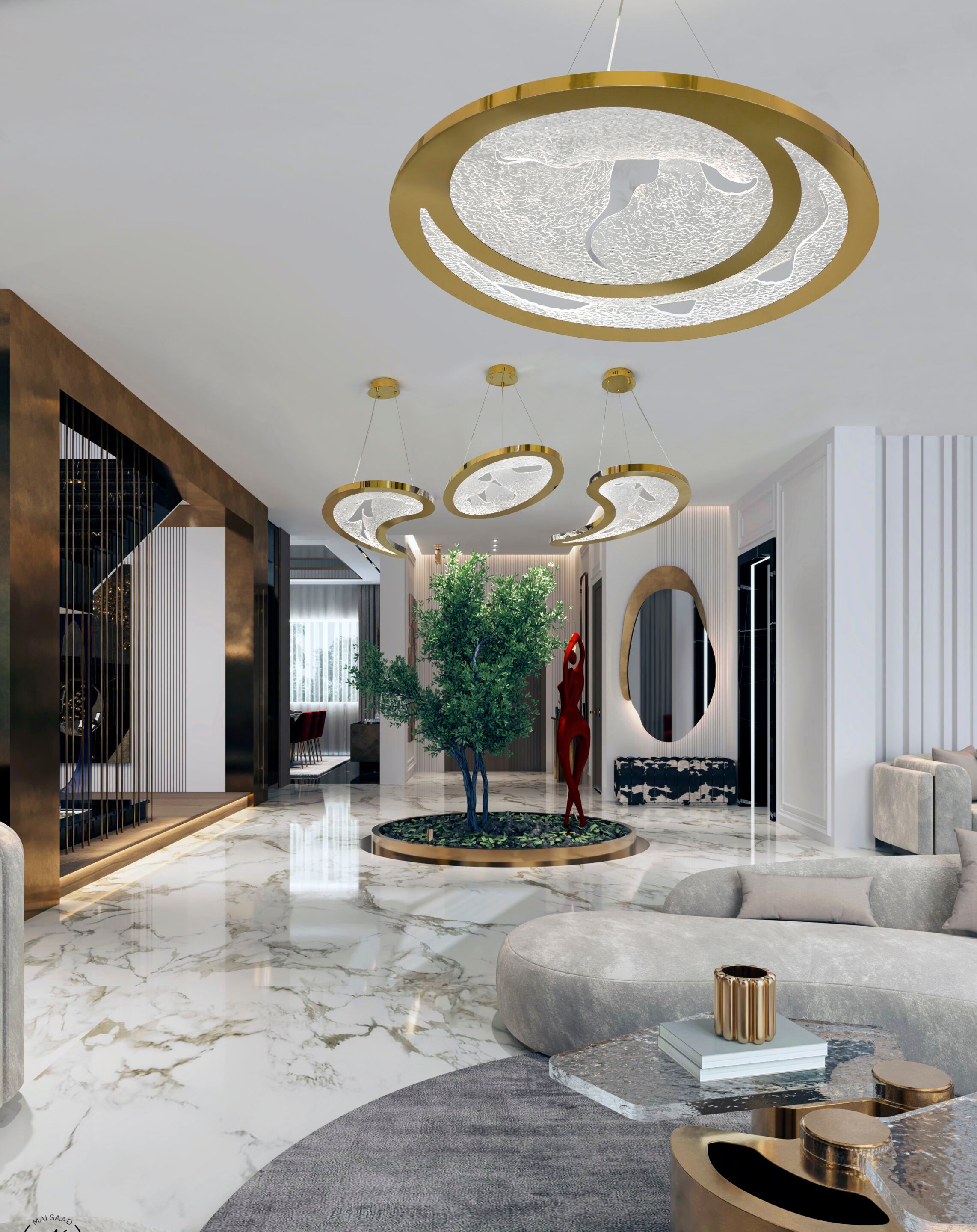 Светодиодный потолочный светильник из нержавеющей стали и стекла K-Lighting Shua ARCH-00025057
