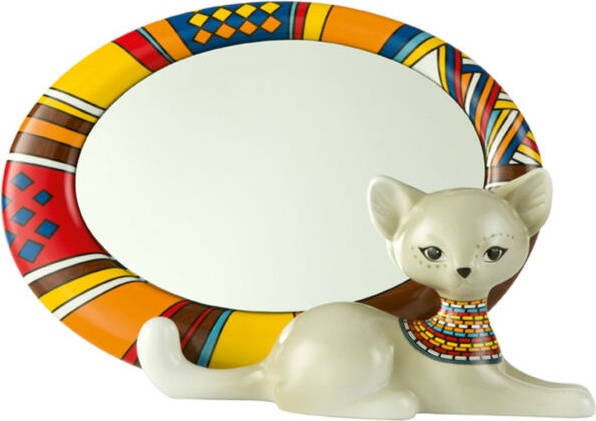 10566628 Goebel Скульптура зеркала 27,5х17см "Африкан" "Китти" Фарфор 