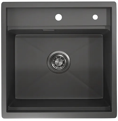 KS-5051, ГРАФИТ МАТОВЫЙ, стальная кухонная мойка KITCHEN SPACE