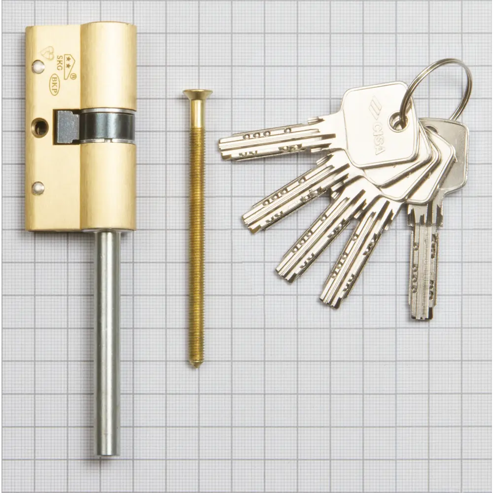 Цилиндр Cisa Astral S ОА3S7-07.00, 25x10x25 мм, ключ/шток, цвет латунь, без вертушки STLM-2073338 - Вид №2