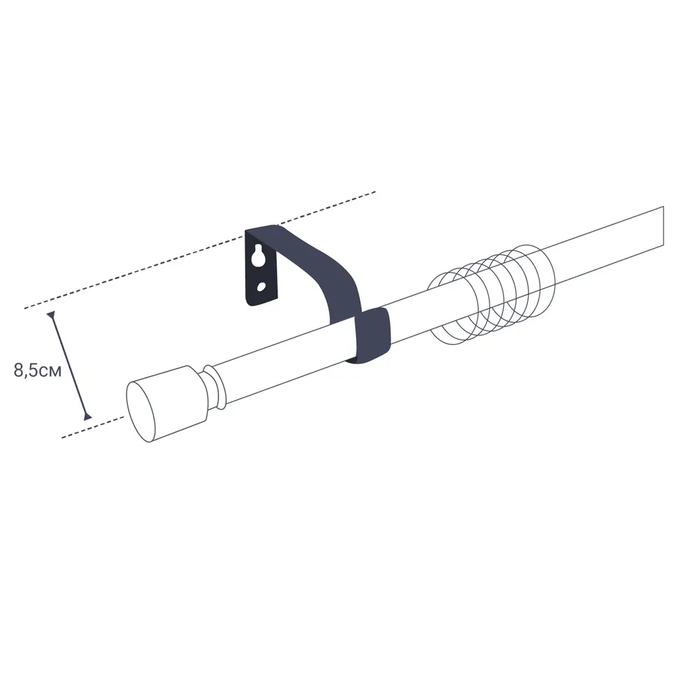Карниз однорядный раздвижной d19/16 мм шар 160-320 см цвет шоколад ORBIS STLM-2179176 - Вид №4
