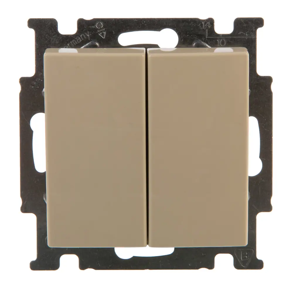 Выключатель встраиваемый ABB Basic 55 2 клавиши, цвет бежевый Basic55 STLM-2116513