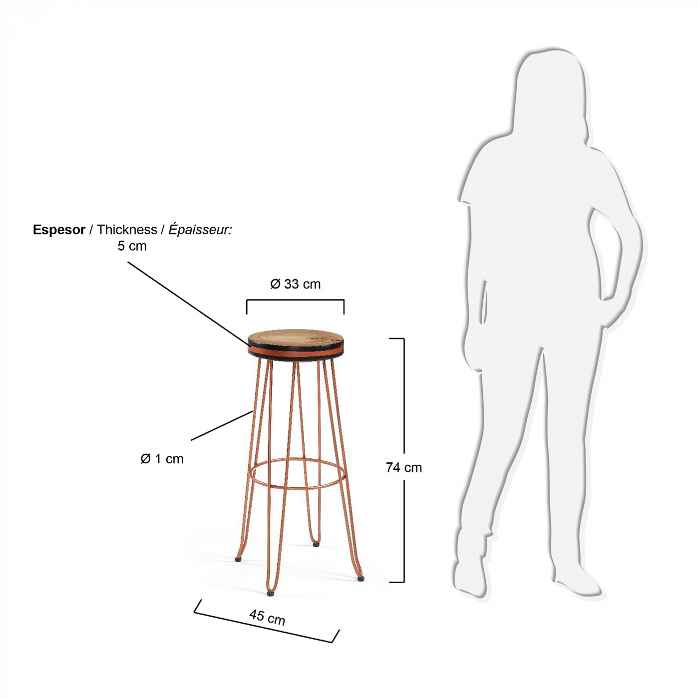 032590 Табурет Farley золотой La Forma Faye  - Вид №8