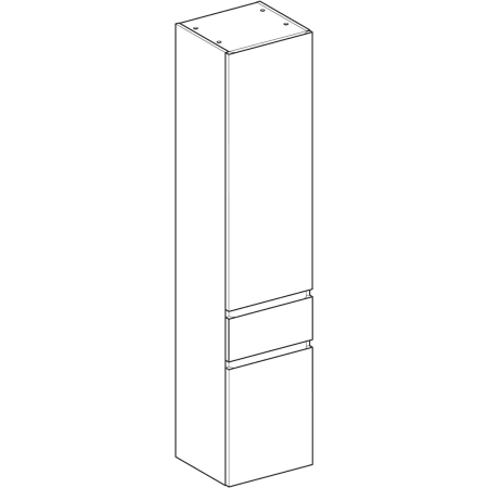 501.923.01.1 Высокий шкафчик Geberit Renova Plan с двумя дверями и одним выдвижным ящиком Geberit  - Вид №1