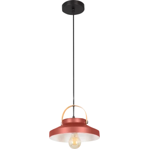 Подвесной светильник Toplight Wendi, 1 лампа, 7 м², цвет красный/дерево