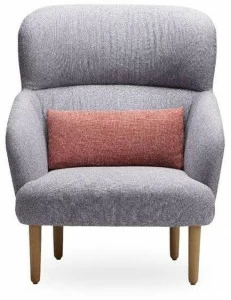 ROSSIN Кресло из акриловой ткани с подлокотниками с высокой спинкой Kamal wood