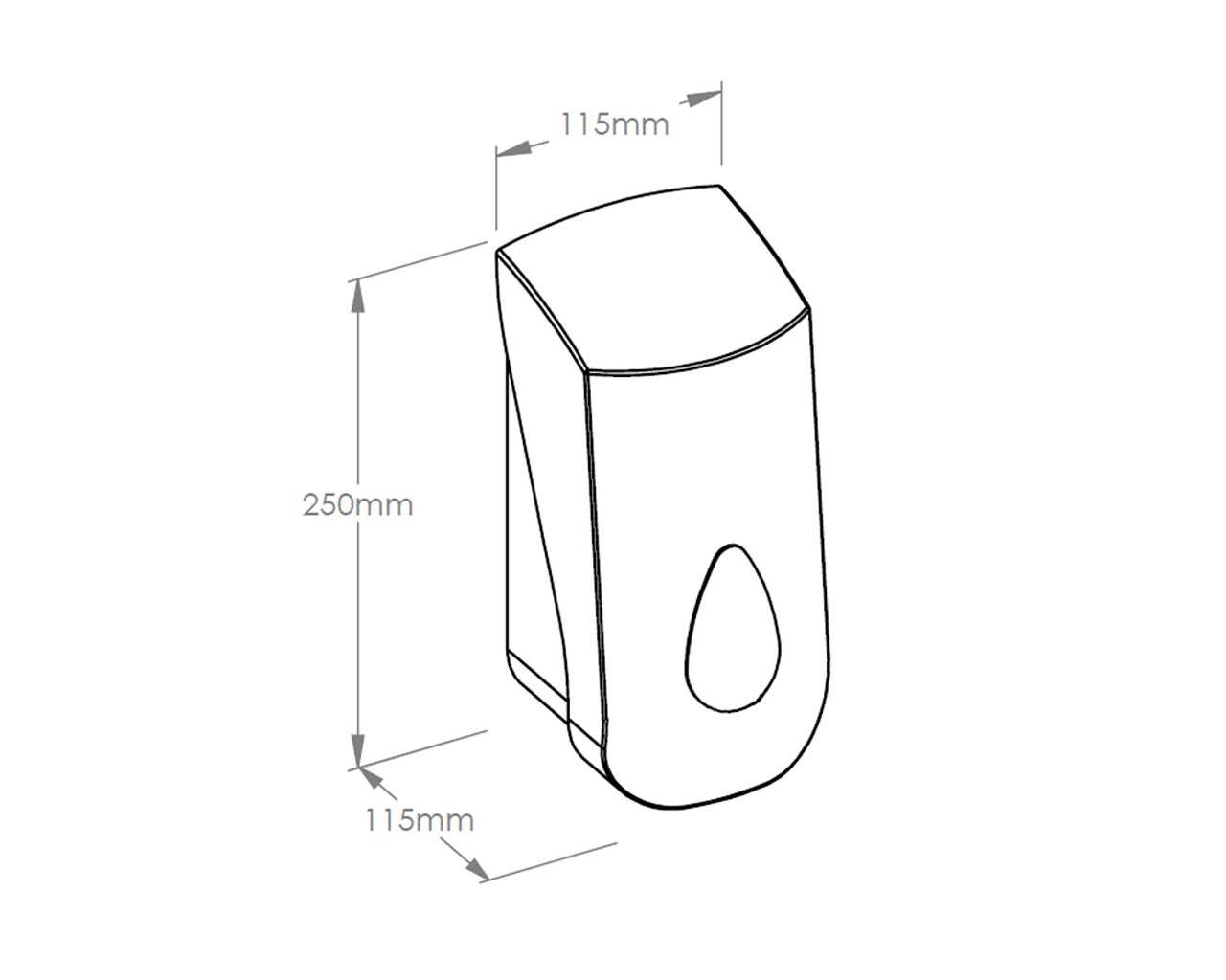 DTS301 Дозатор для жидкого мыла или крема для рук TOP MAXI для одноразовых картриджей 880 мл, АБС-пластик, белый, серое окошко Merida  - Вид №1
