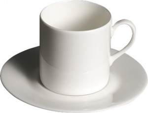 10524749 Dibbern Чашка для эспрессо цилиндрическая с блюдцем Dibbern "Белый декор" 100мл Фарфор костяной