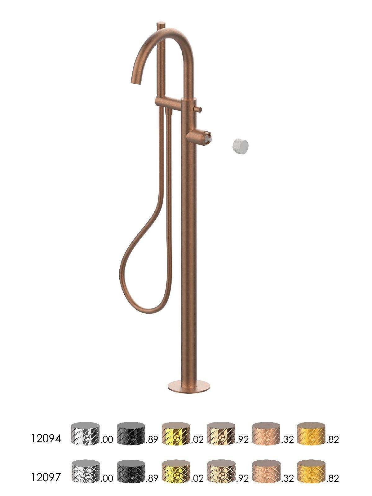 Однорычажный смеситель для ванны с ручным душем Rubinetterie Frattini Pepe XLS ARCH-00055154 - Вид №2