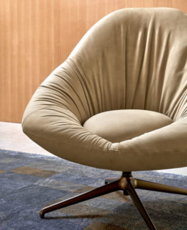 Вращающееся кресло из нубука с подставкой для ног RIFLESSI BACIO ARCH-00069977 - Вид №3