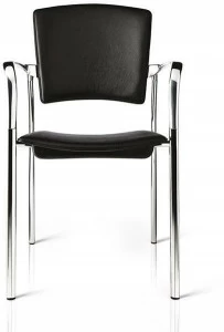 ENEA Стул для конференций, обитый кожей, с подлокотниками Eina