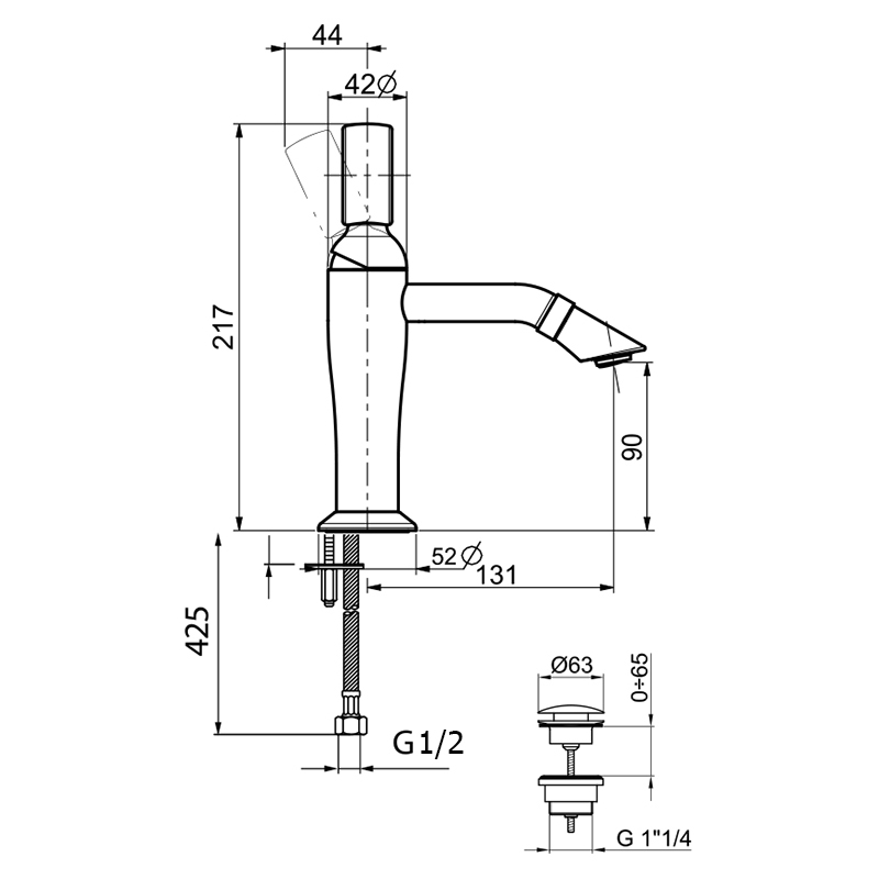 OA830102980 Смеситель для раковины Webert Opera - Вид №2