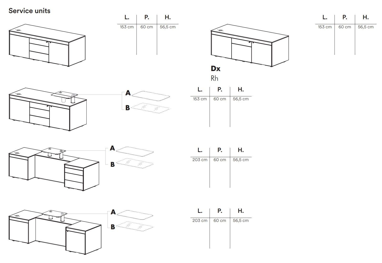 Деревянный секционный стол с ящиками FREZZA Spike ARCH-00088011 - Вид №2